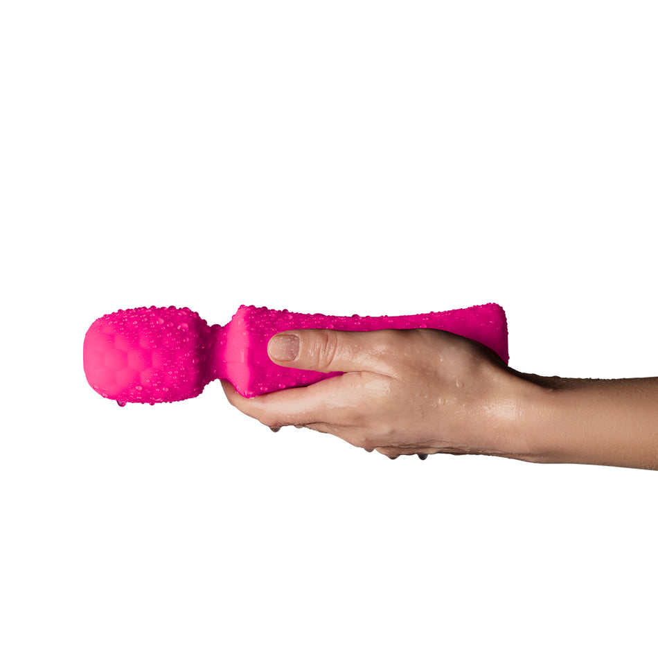 FemmeFunn Ultra Wand Rechargeable Flexible Textured Silicone Vibrator Pink - Zateo Joy