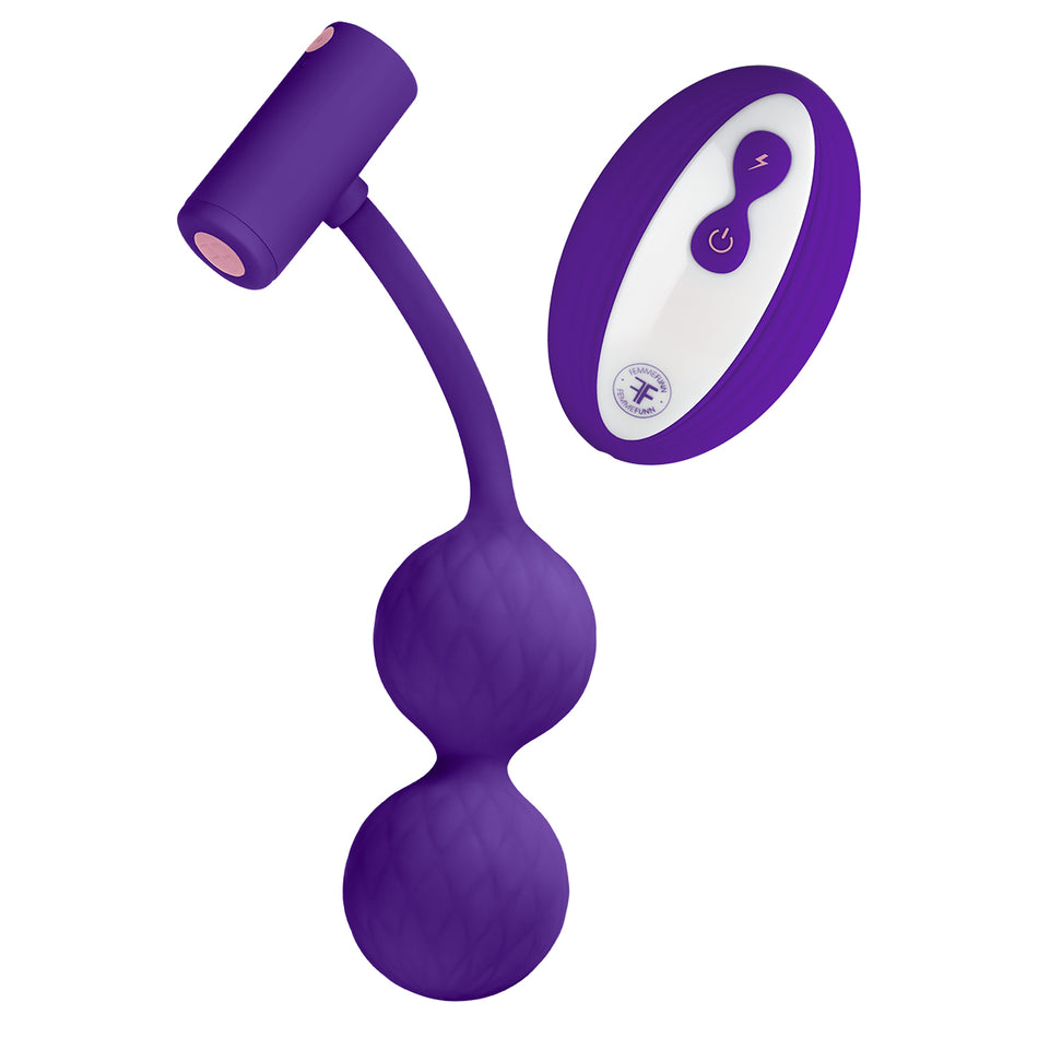FemmeFunn Momenta Rechargeable Remote-Controlled Silicone Kegel Balls Purple - Zateo Joy