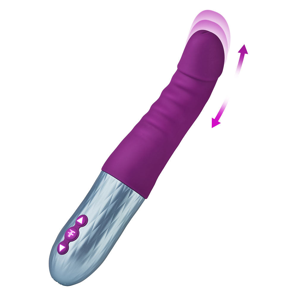 FemmeFunn Cadenza Rechargeable Silicone Thrusting G-Spot Vibrator Purple - Zateo Joy