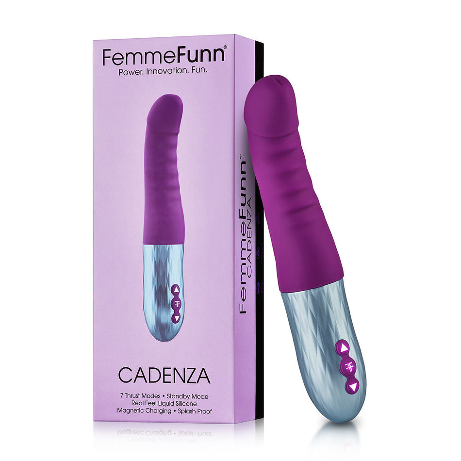 FemmeFunn Cadenza Rechargeable Silicone Thrusting G-Spot Vibrator Purple - Zateo Joy