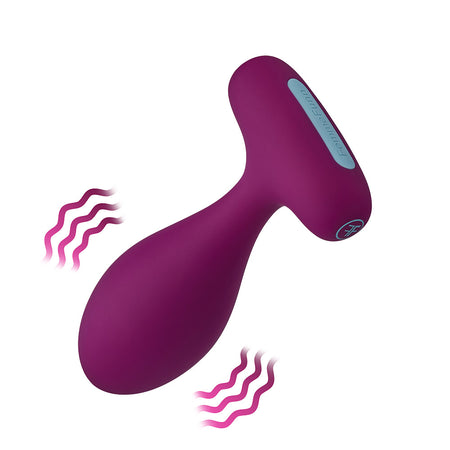 FemmeFunn Plua Rechargeable Remote-Controlled Silicone Vibrating Anal Plug Dark Fuchsia - Zateo Joy