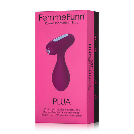 FemmeFunn Plua Rechargeable Remote-Controlled Silicone Vibrating Anal Plug Dark Fuchsia - Zateo Joy