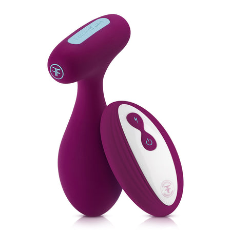 FemmeFunn Plua Rechargeable Remote-Controlled Silicone Vibrating Anal Plug Dark Fuchsia - Zateo Joy