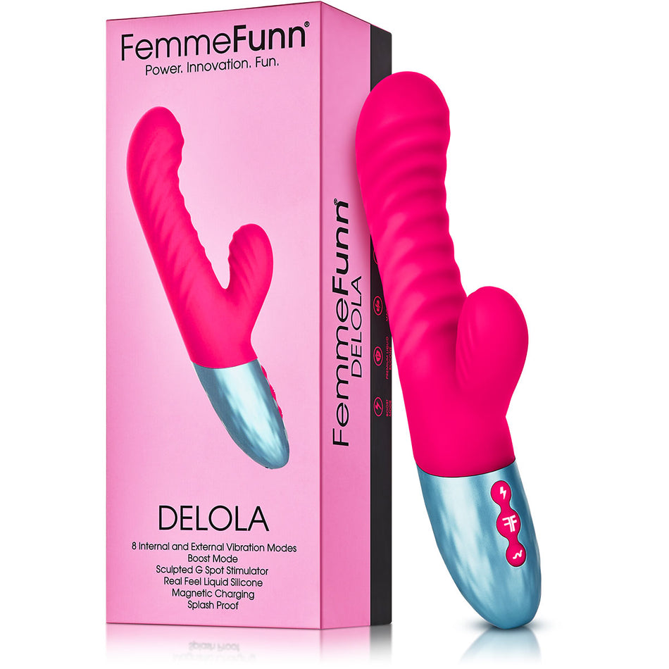 FemmeFunn Delola Rechargeable Silicone Dual Stimulation G-Spot Vibrator Pink - Zateo Joy