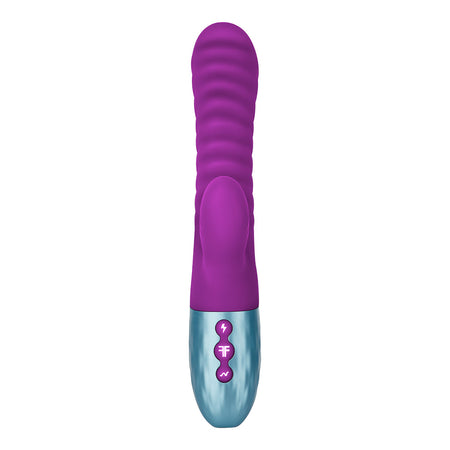 FemmeFunn Delola Rechargeable Silicone Dual Stimulation G-Spot Vibrator Purple - Zateo Joy