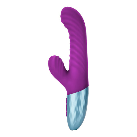 FemmeFunn Delola Rechargeable Silicone Dual Stimulation G-Spot Vibrator Purple - Zateo Joy