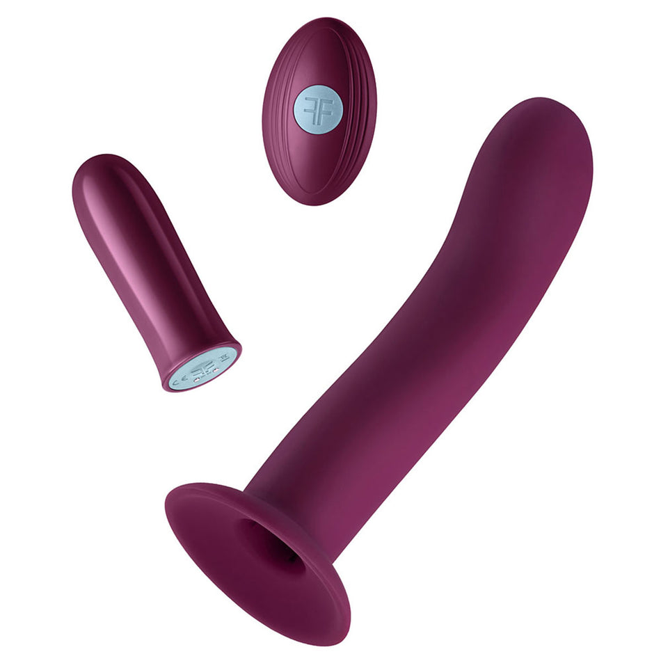 FemmeFunn Versa S Bullet Vibrator & Curved Silicone Sleeve Dark Fuchsia - Zateo Joy