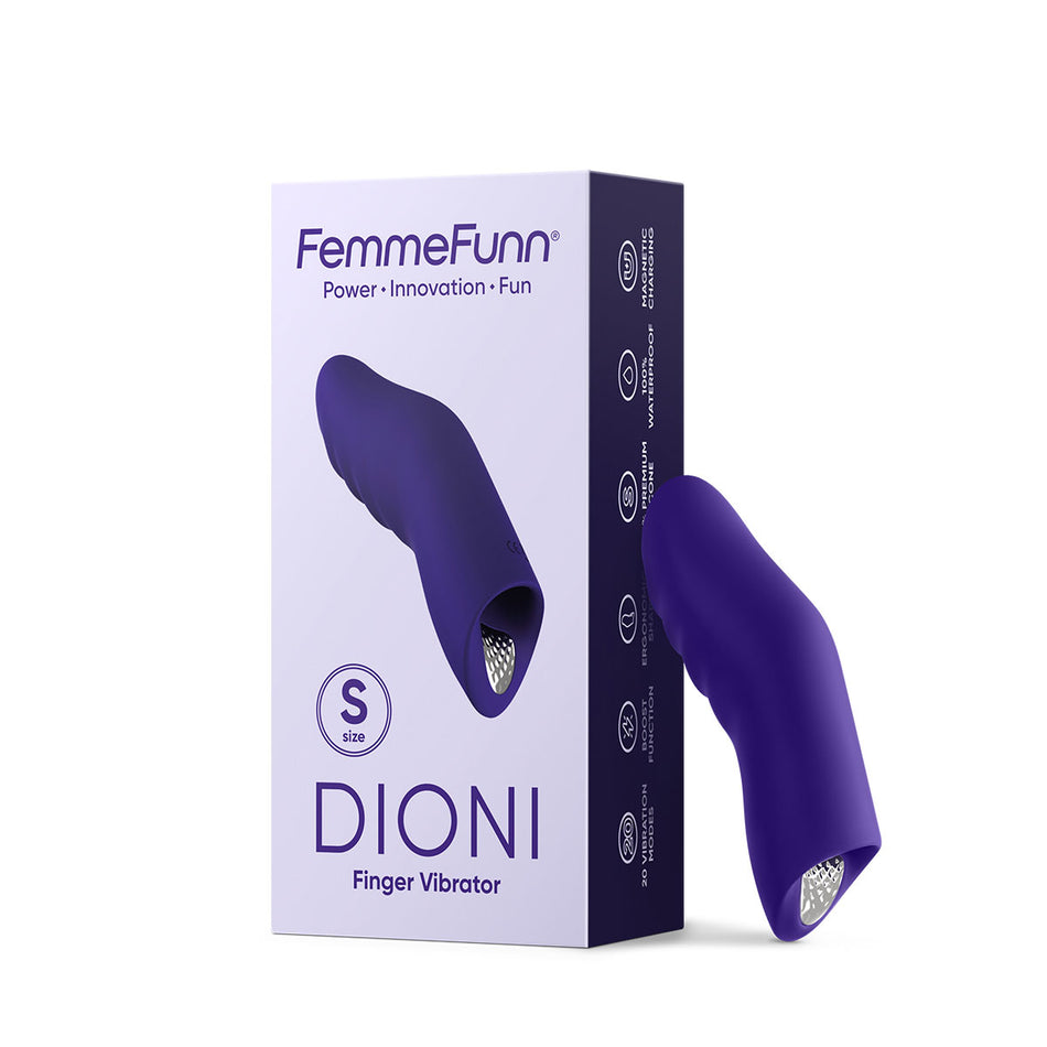 FemmeFunn Dioni Rechargeable Silicone Finger Vibrator Small Dark Purple - Zateo Joy