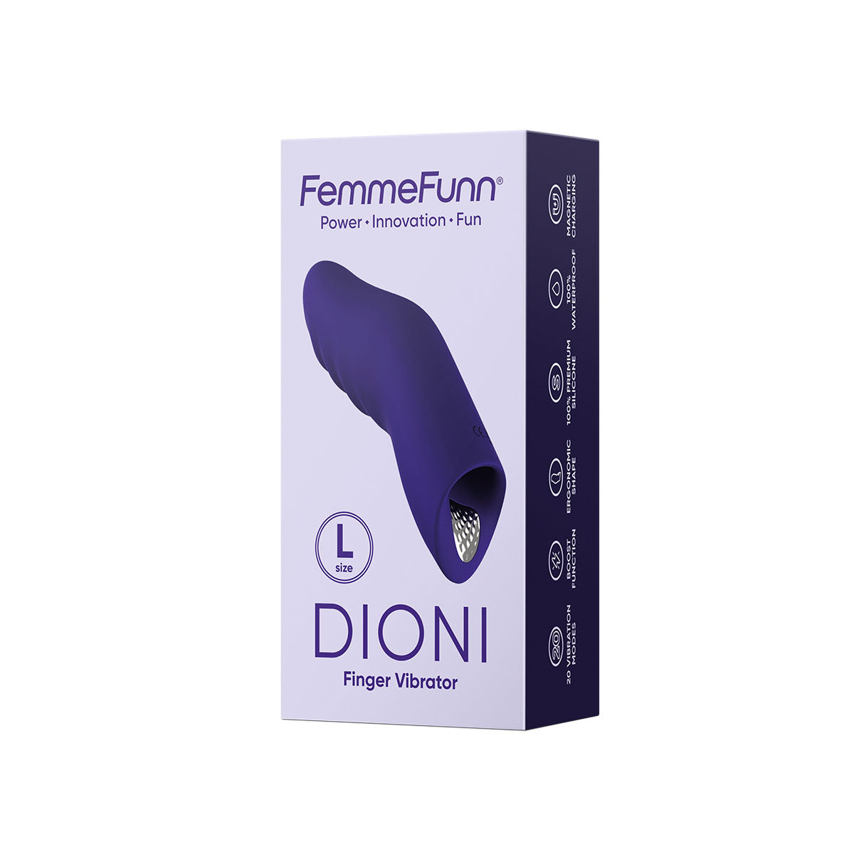 FemmeFunn Dioni Rechargeable Silicone Finger Vibrator Large Dark Purple - Zateo Joy