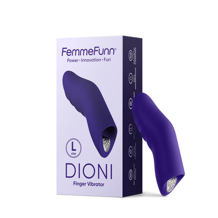 FemmeFunn Dioni Rechargeable Silicone Finger Vibrator Large Dark Purple - Zateo Joy