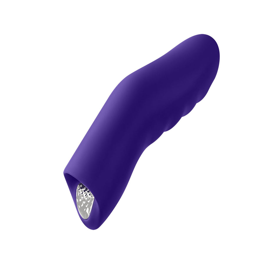 FemmeFunn Dioni Rechargeable Silicone Finger Vibrator Large Dark Purple - Zateo Joy