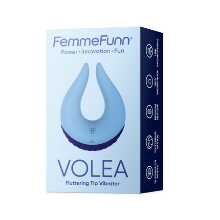 FemmeFunn Volea Rechargeable Silicone Fluttering Tip Vibrator Light Blue - Zateo Joy