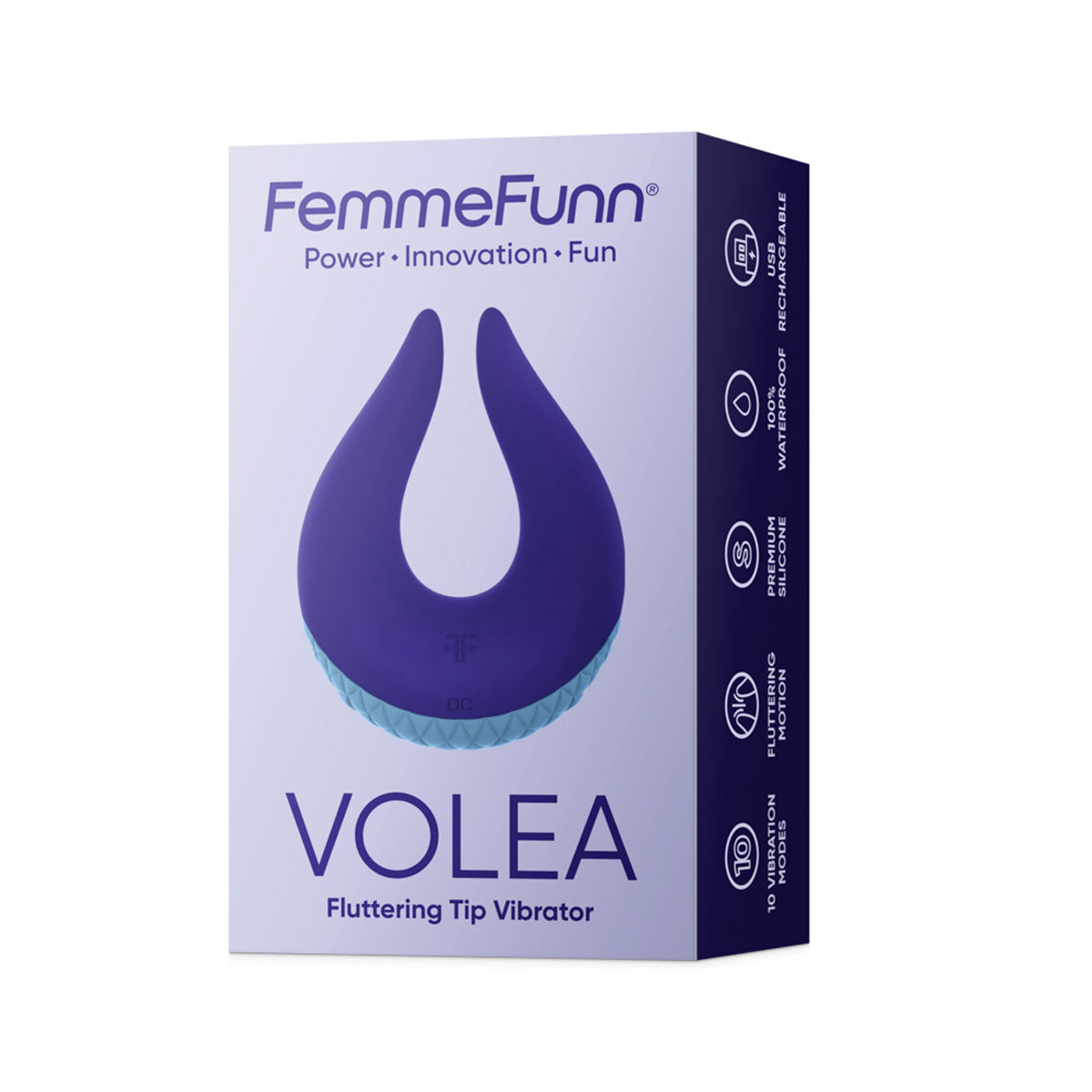 FemmeFunn Volea Rechargeable Silicone Fluttering Tip Vibrator Dark Purple - Zateo Joy