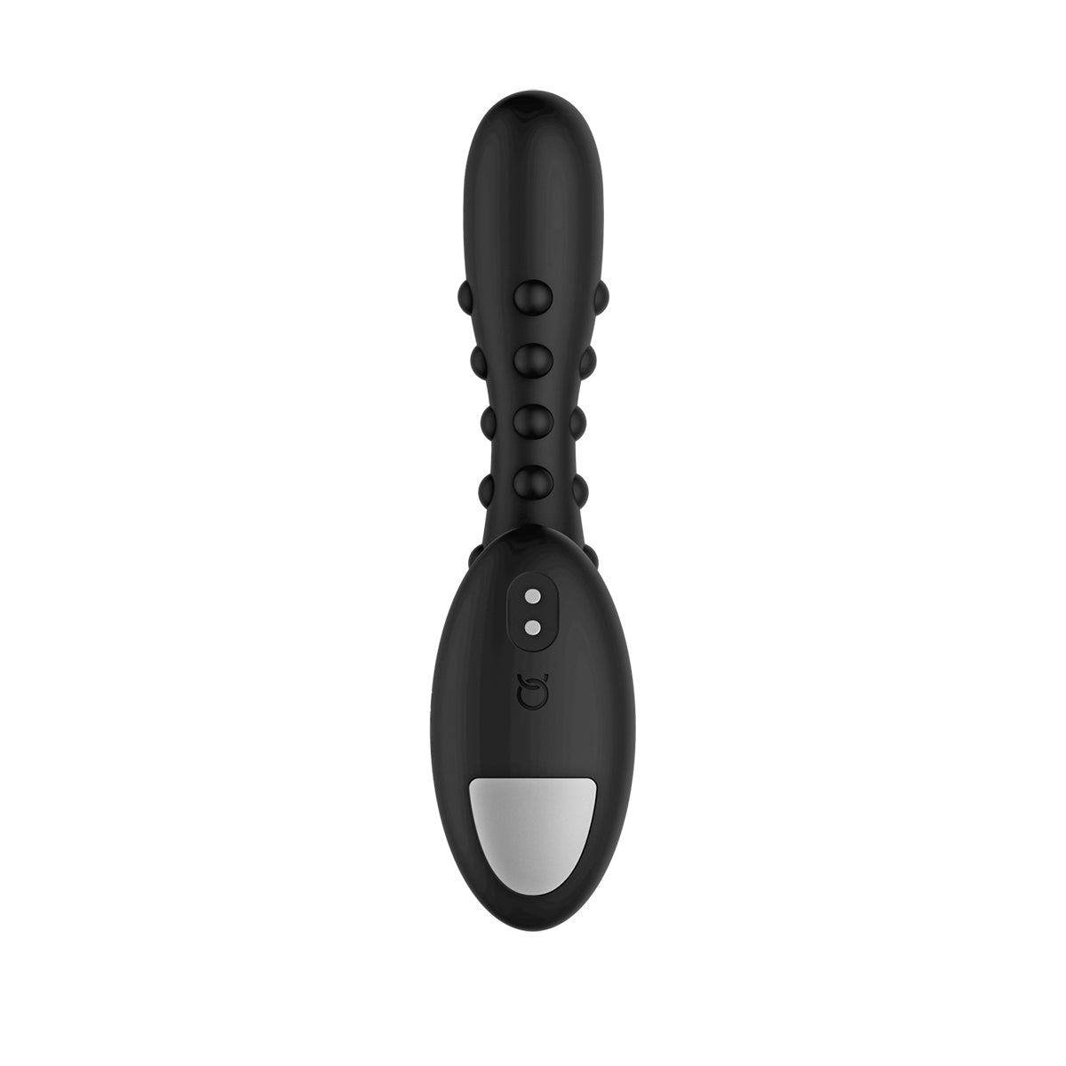 Forto Studded Pro Rechargeable Silicone Vibrating Anal Massager Black - Zateo Joy