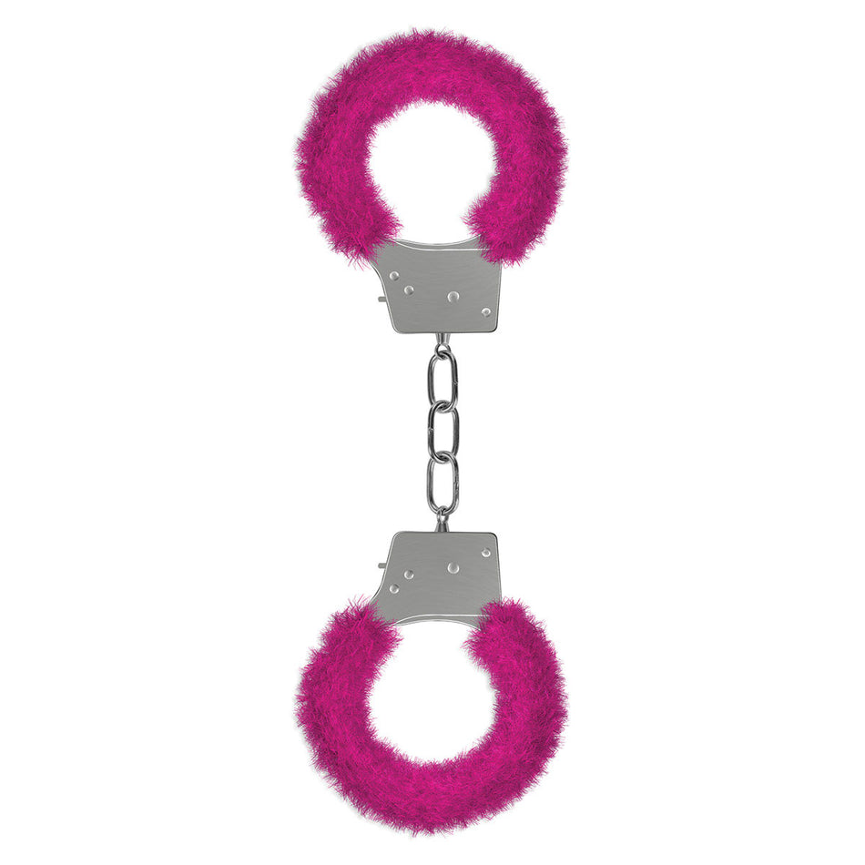 Ouch! Beginner's Furry Handcuffs With Quick-Release Pink - Zateo Joy