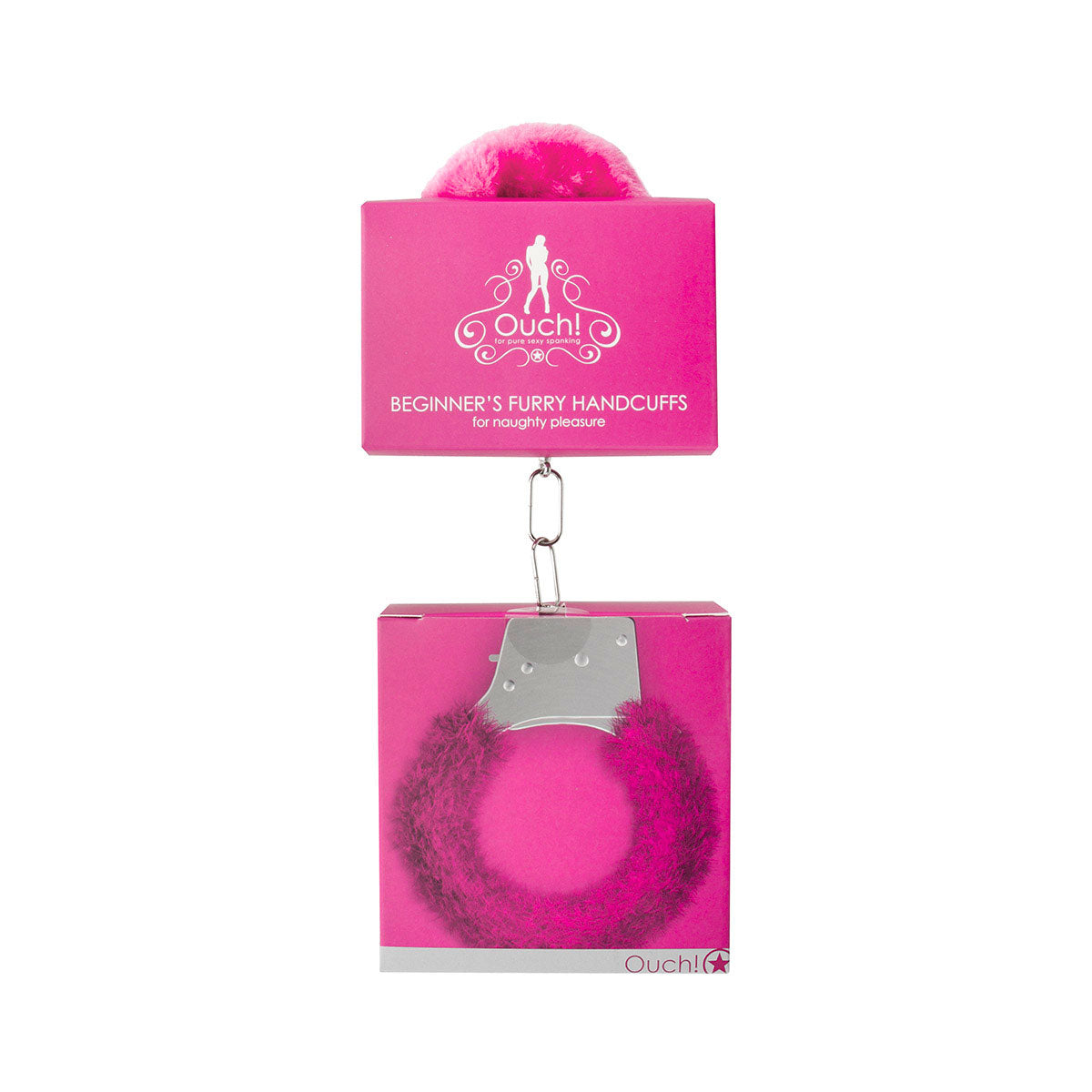 Ouch! Beginner's Furry Handcuffs With Quick-Release Pink - Zateo Joy