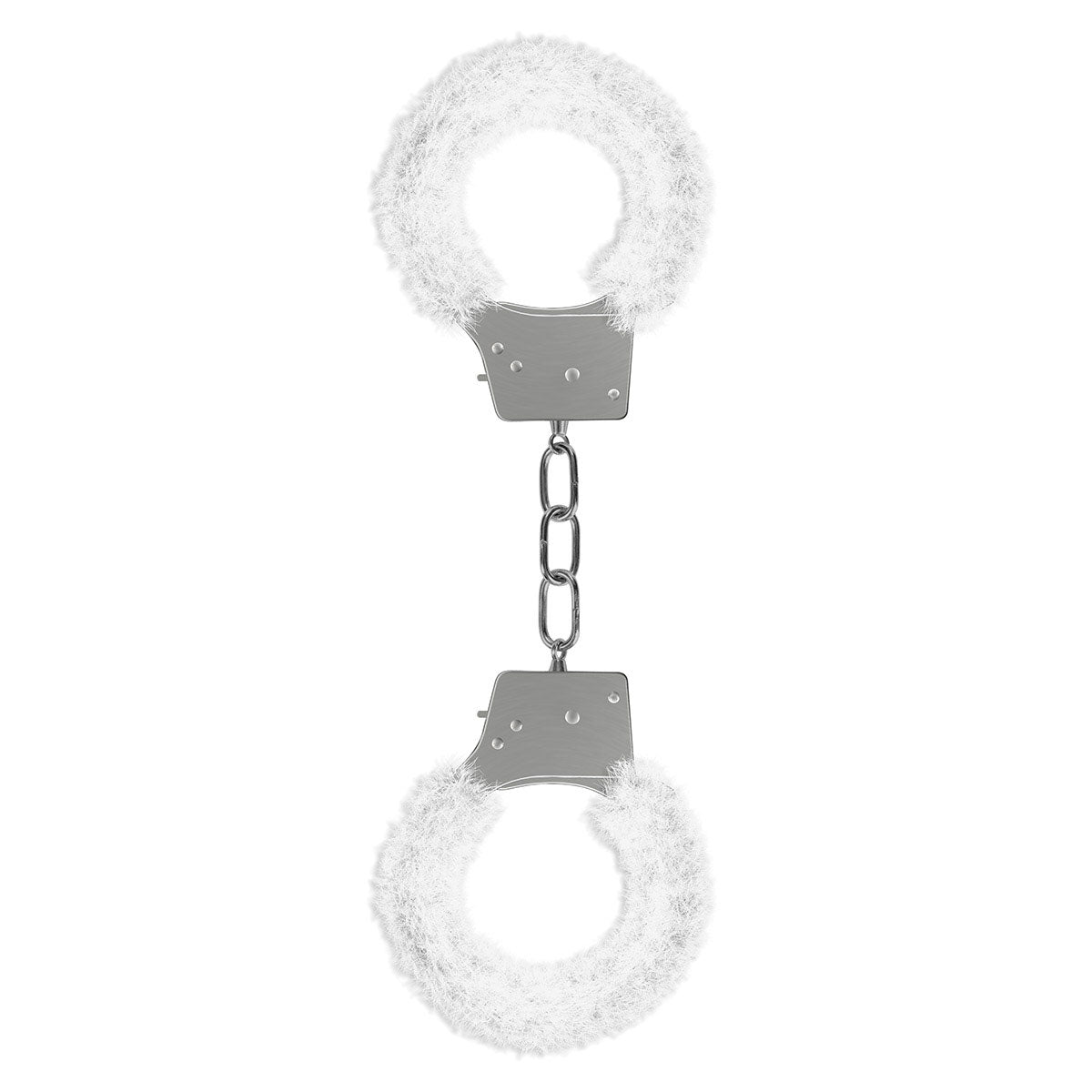 Ouch! Beginner's Furry Handcuffs With Quick-Release White - Zateo Joy