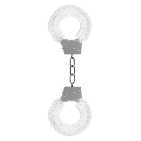 Ouch! Beginner's Furry Handcuffs With Quick-Release White - Zateo Joy