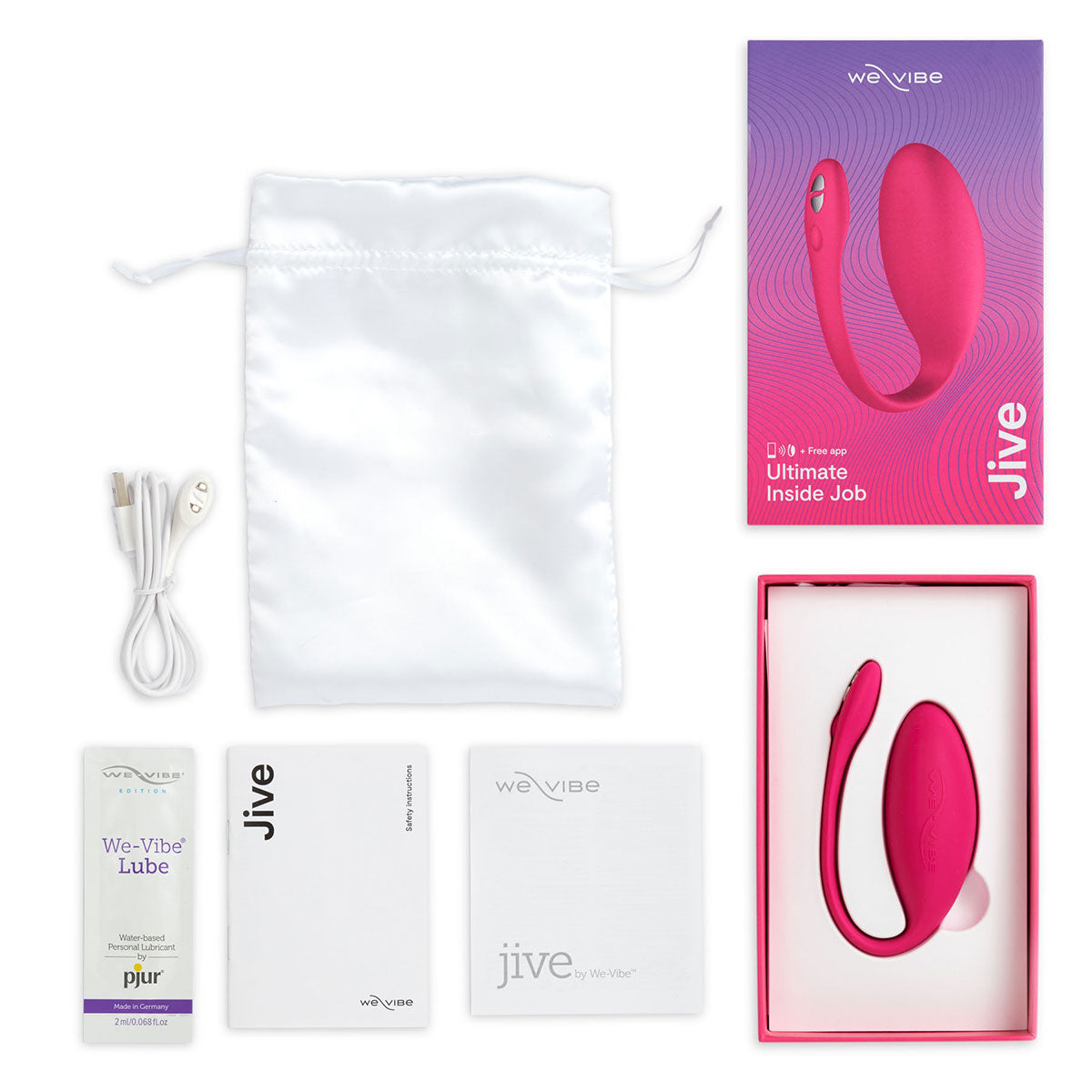 We-Vibe Jive Rechargeable Silicone Wearable Bluetooth Egg Vibrator Electric Pink - Zateo Joy