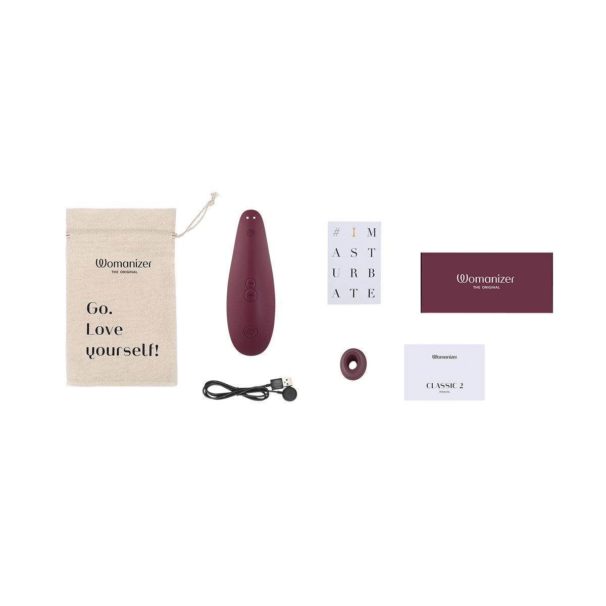 Womanizer Classic 2 Rechargeable Silicone Pleasure Air Clitoral Stimulator Bordeaux - Zateo Joy