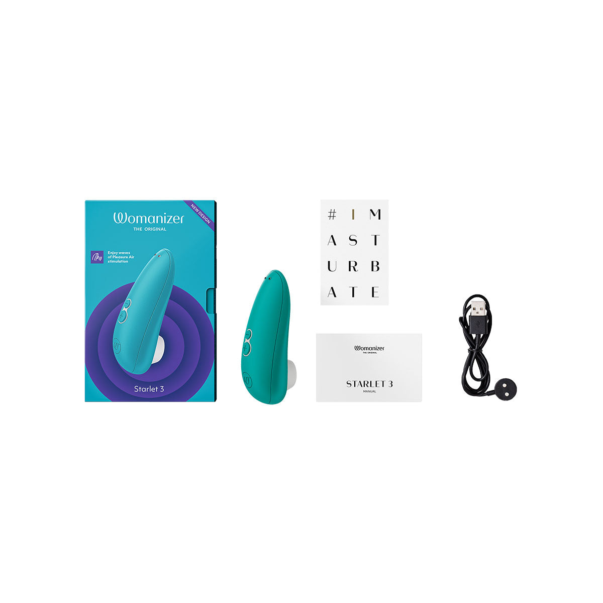 Womanizer Starlet 3 Rechargeable Silicone Compact Pleasure Air Clitoral Stimulator Turquoise - Zateo Joy