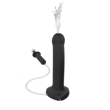 Strap-On-Me Silicone Ejaculating Cum Dildo Black L (fluid not included) - Zateo Joy