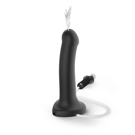 Strap-On-Me Silicone Ejaculating Cum Dildo Black L (fluid not included) - Zateo Joy