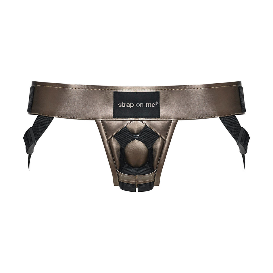 Strap-On-Me Curious Leatherette Harness Bronze - Zateo Joy