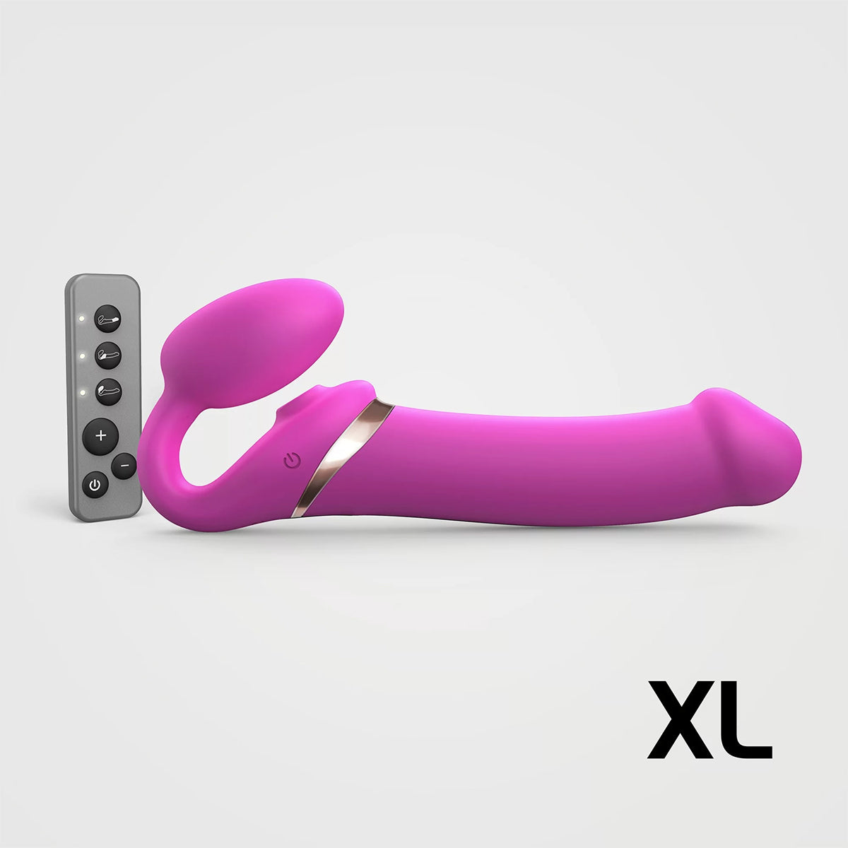 Strap-On-Me Rechargeable Remote-Controlled Multi Orgasm Bendable Strap-On Fuchsia XL - Zateo Joy