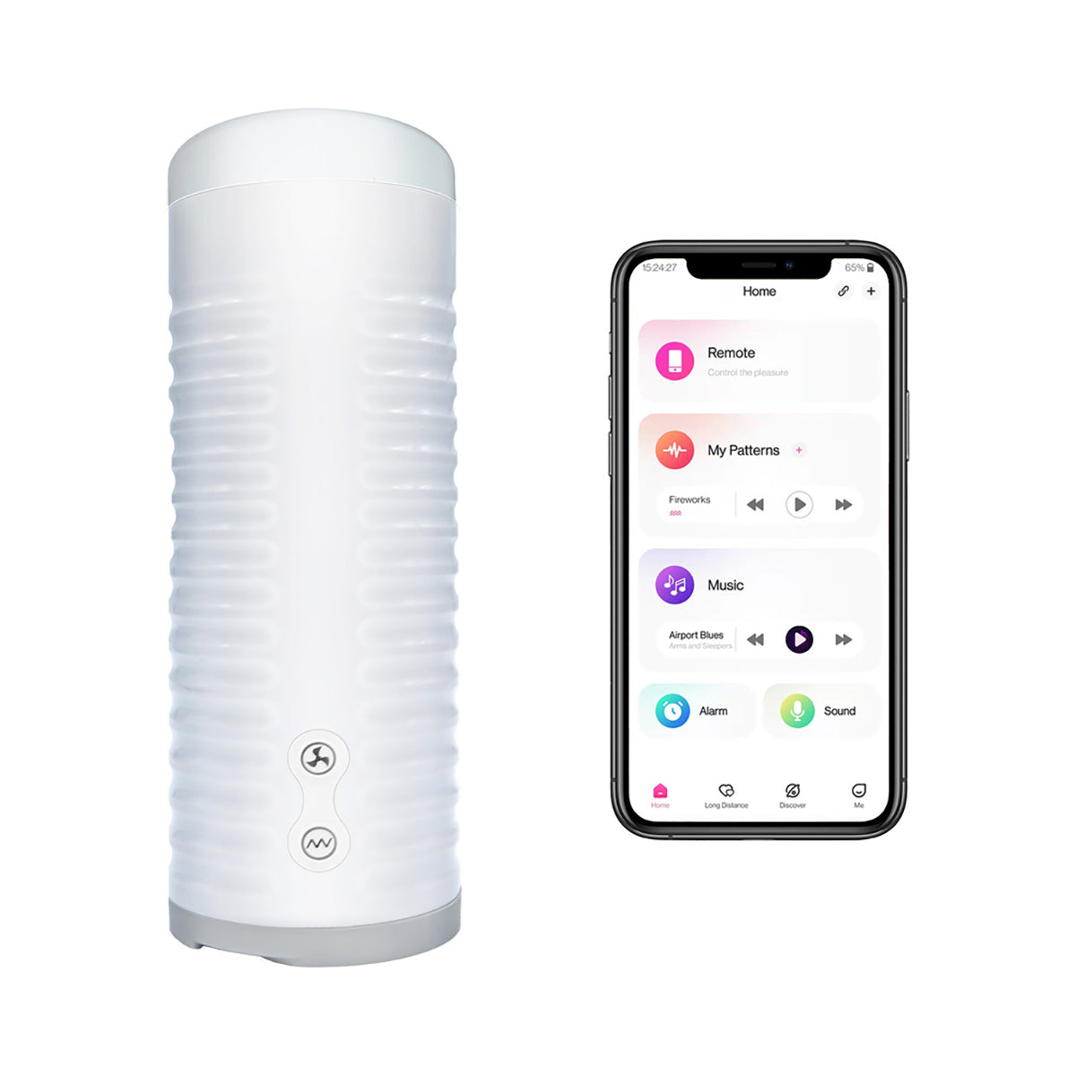 Lovense Max 2 Bluetooth App-Controlled Vibrating and Suction Masturbator (Neutral Sleeve) - Zateo Joy