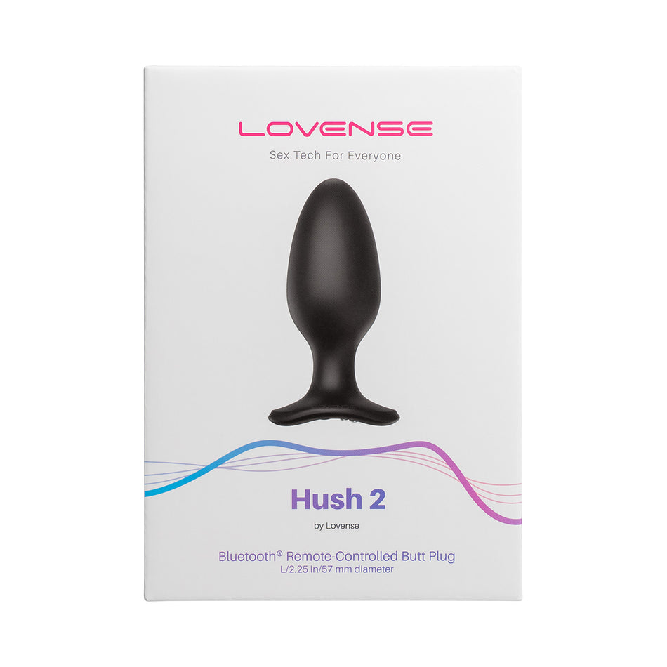 Lovense Hush 2 Bluetooth Remote-Controlled Vibrating Butt Plug L 2.25 in. - Zateo Joy