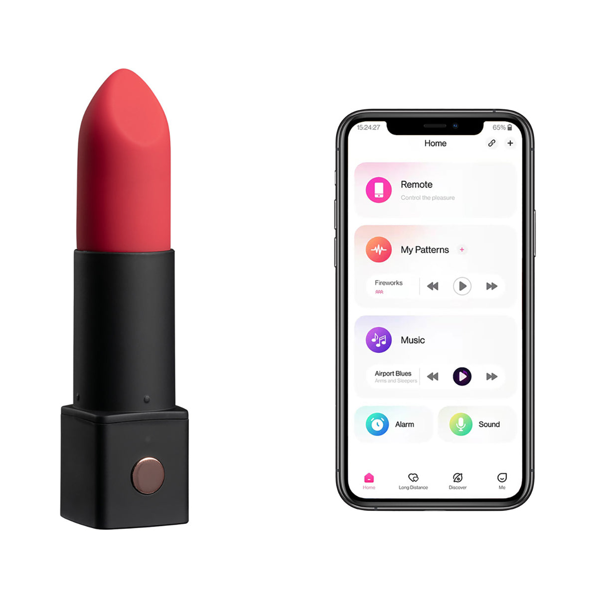 Lovense Exomoon Bluetooth Mini Lipstick Vibrator - Zateo Joy