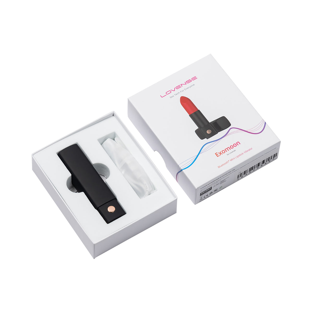 Lovense Exomoon Bluetooth Mini Lipstick Vibrator - Zateo Joy