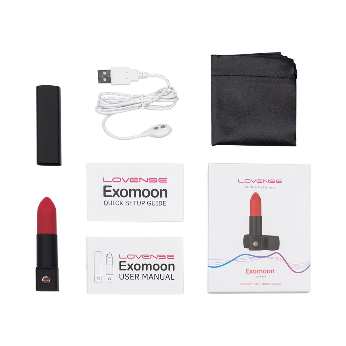 Lovense Exomoon Bluetooth Mini Lipstick Vibrator - Zateo Joy