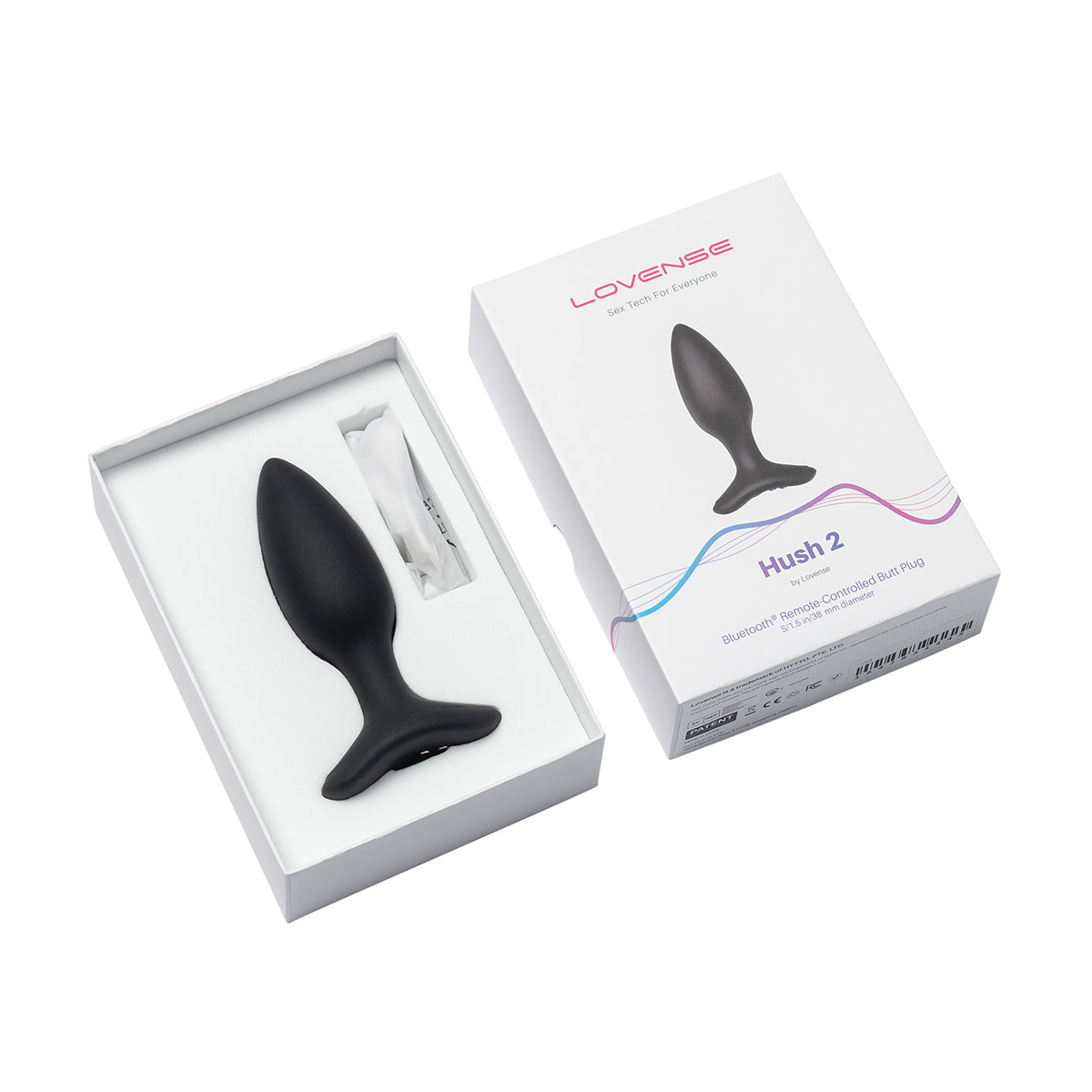 Lovense Hush 2 Bluetooth Remote-Controlled Vibrating Butt Plug S 1.5 in. - Zateo Joy