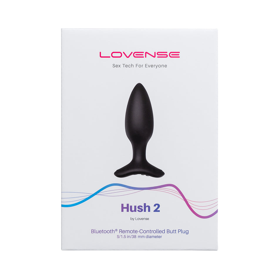 Lovense Hush 2 Bluetooth Remote-Controlled Vibrating Butt Plug S 1.5 in. - Zateo Joy