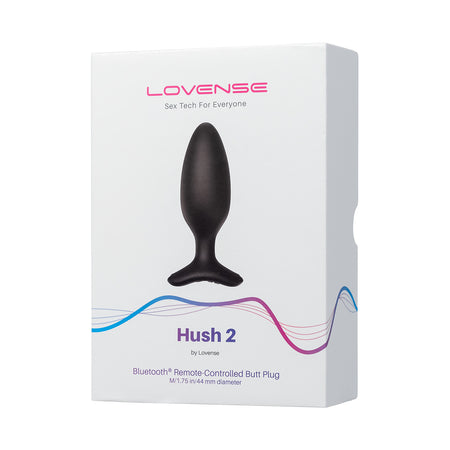 Lovense Hush 2 Bluetooth Remote-Controlled Vibrating Butt Plug M 1.75 in. - Zateo Joy