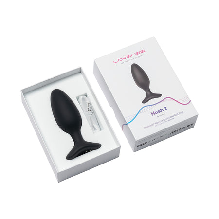 Lovense Hush 2 Bluetooth Remote-Controlled Vibrating Butt Plug M 1.75 in. - Zateo Joy