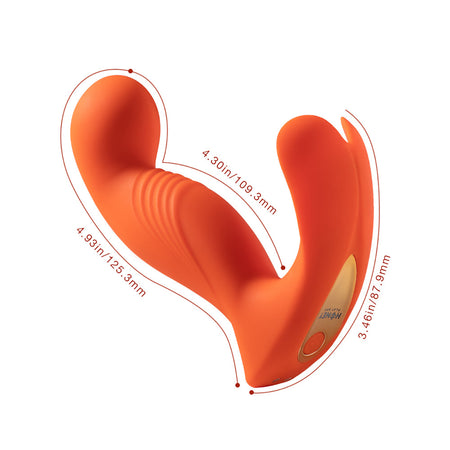 Honey Play Box Crave 3 G-spot Vibrator with Rotating Massage Head and Clit Tickler Orange - Zateo Joy
