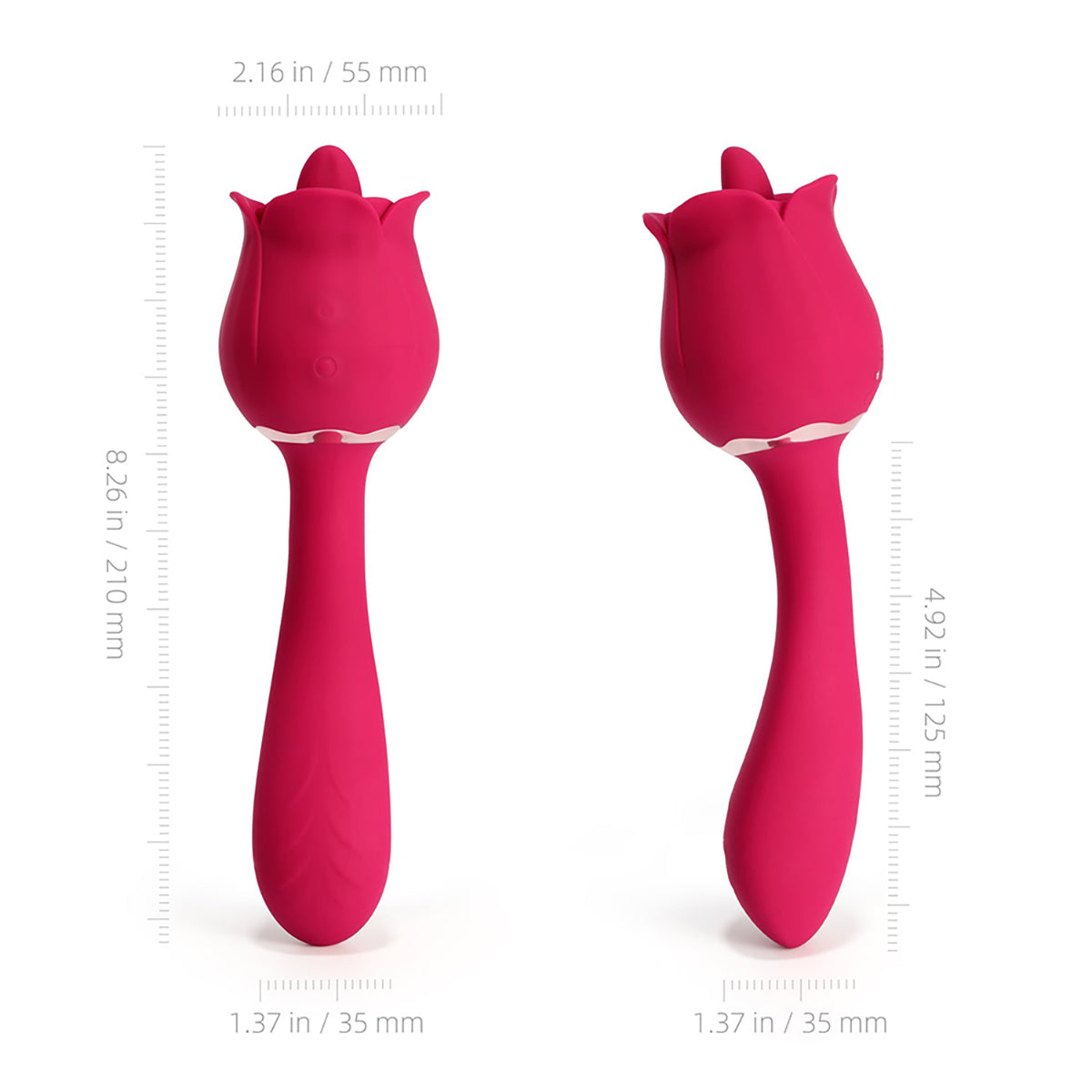 Honey Play Box Rhea The Rose Clit Tongue Licking Vibrator and G-spot Massager Red - Zateo Joy